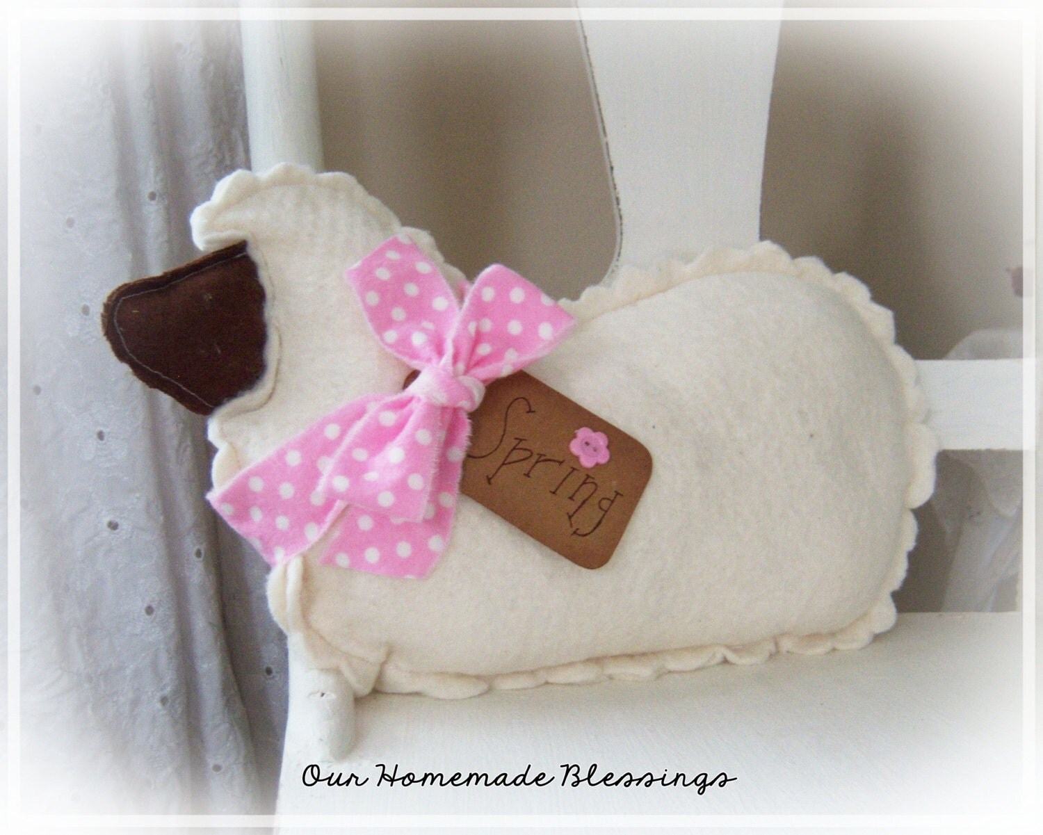 Spring Lamb Spring Decor Easter Primitive Sheep Shelf