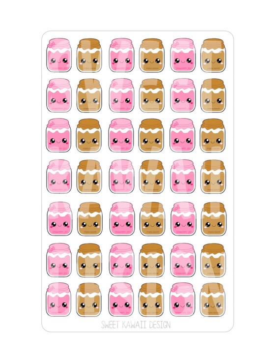 Kawaii Peanut Butter and Jelly Stickers by SweetKawaiiDesign