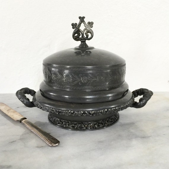 Sale Antique Butter Dish butter dish Victorian metal