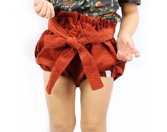 Rust corduroy baby bloomers/Baby girl bloomers/Toddler girl bloomers / Diaper cover/Baby girl shorts / Baby girl fashion / Baby girl clothes
