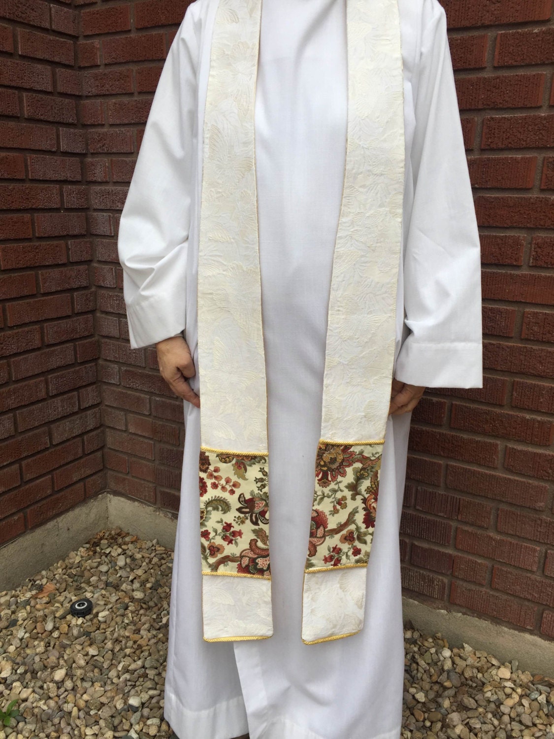 White Easter Clergy Stole Easter Stole White Clergy Stole