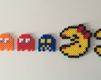 Items similar to Pacman Ms Pacman, Perler Beads, video game, geekery ...