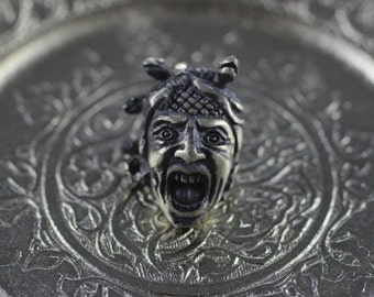 925 Sterling Silver Medusa Headpiece Charms with two holes - Medusa Bracelet Charms - 19 mm Fantasy Charms - Medusa Screamin Beads