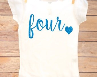 4th Birthday Outfit, Fourth Birthday Shirt, Four Birthday Shirt, 4th Birthday Girl, Fourth Birthday Girl, Fourth Birthday Outfit Girl, Four