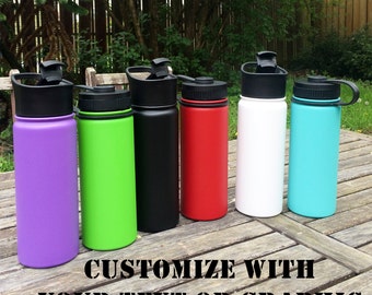 Custom Engraved Travel Mug - 18 oz insulated stainless steel coffee mug - custom engraving of your text or graphic - insulated hot or cold