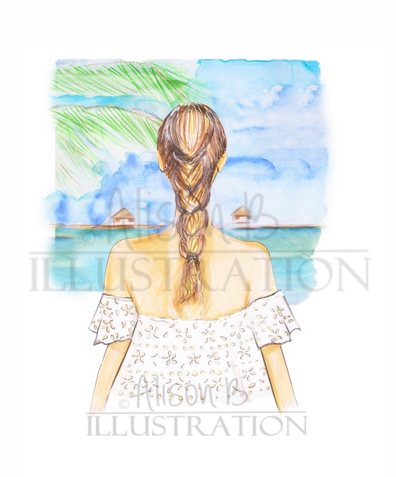 Fashion Illustration Print Summer Illustration Beach Print