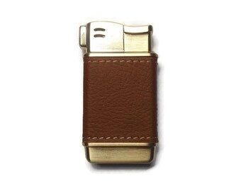 Brown Leather Cigar Lighter Custom Laser Engraved Lighter Cigarette Lighter Custom Lighter Wedding Gift Anniversary Gift Mens Pipe Lighter