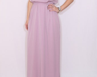 Light purple dress Long bridesmaid dress Chiffon dress Prom dress Keyhole dress