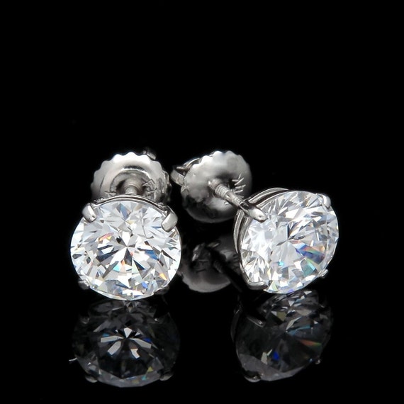 Lab created diamond earrings screw back Clearance