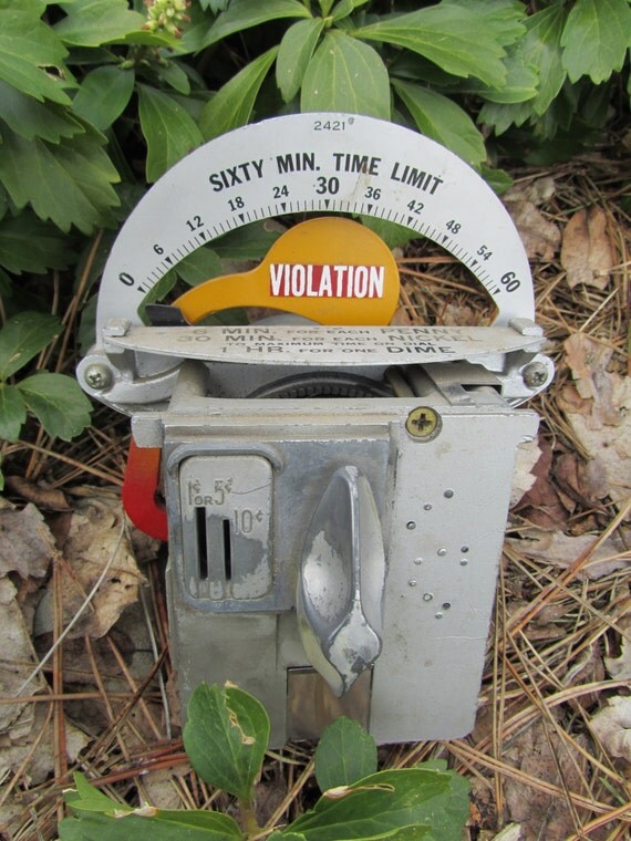 Vintage Parking Meter Industrial Metal 50s Mid Century One