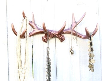 Faux Deer Antler Decor - Headband Holder Organizer - Hunting Nursery Decor - Necklace Organizer - Faux Taxidermy - Wall Necklace Holder