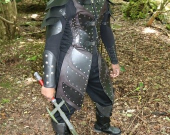Real leather Medieval Viking Warlord Armour Celtic Roman Warrior armor LARP SCA Burning Man festival Game of Thrones Costume Halloween