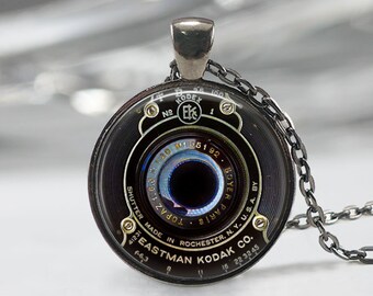 Camera necklace Kodak Camera Lens jewelry photographer gifts for photographer camera lens keychain keyfob camera keychain *NOT REAL lens*
