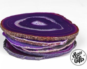 Four Natural Agate Coasters