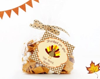 Thanksgiving Treat Tags, Printable Personalized Thankful for you tags, Thanksgiving Gift Tags, Thanksgiving Tags, Favor Tags, Digital