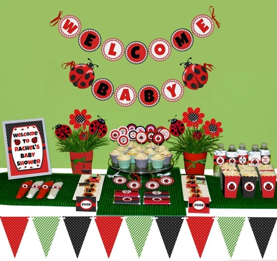 Ladybug baby shower Package printable Ladybug by MagicPartyDesigns