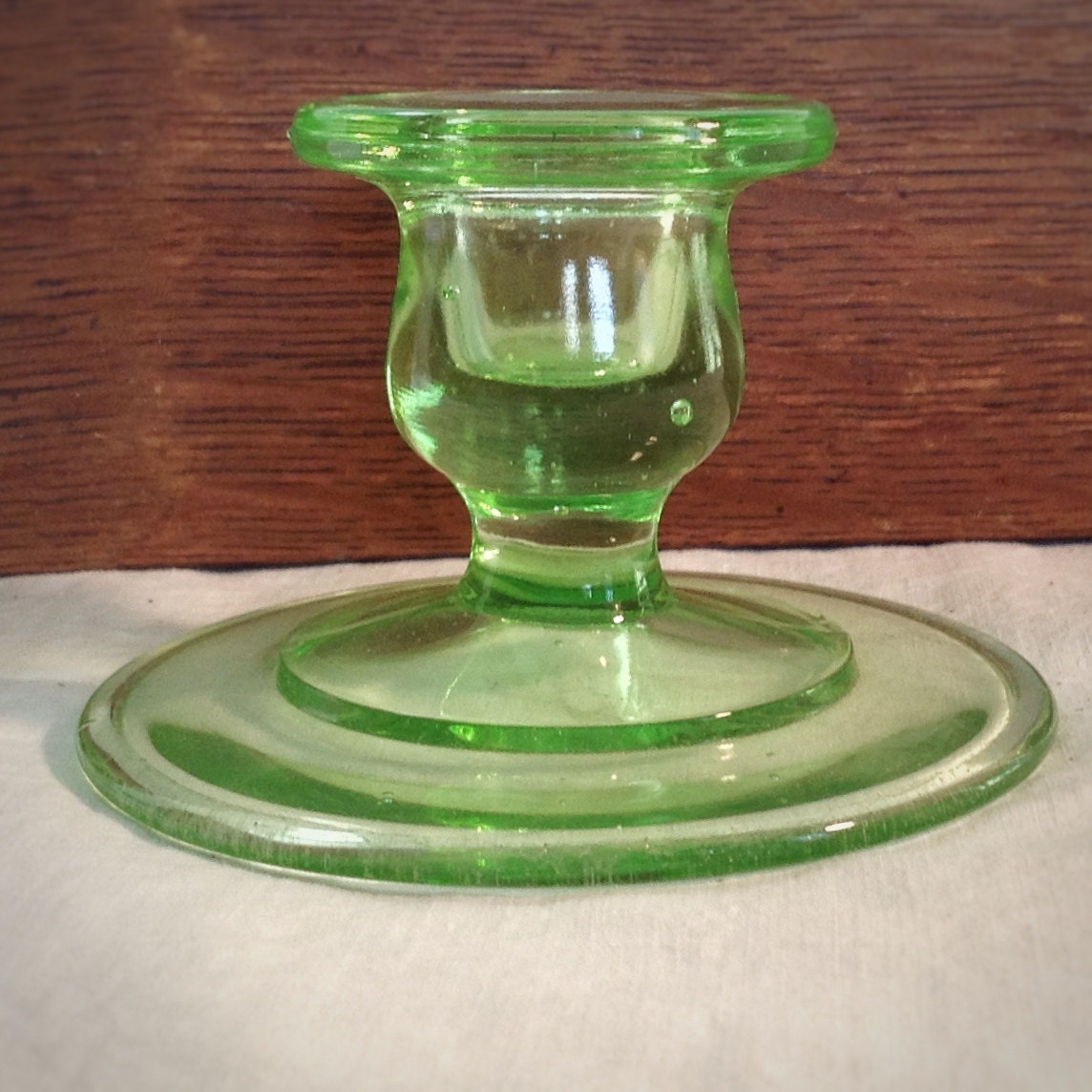 Vintage Green Glass Candle Holders 5