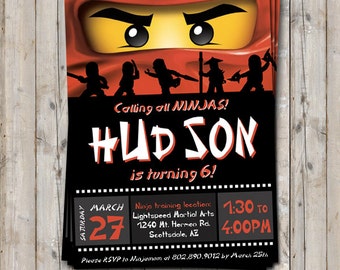 Ninjago birthday invitation - personalized for your party - digital / printable DIY Ninjago inspired ninja birthday invitation