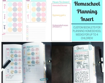 Printable Homeschool Planner - Planning Insert - Homeschooling Printables - Custom Booklet - Homeschool Organizer - Travelers Notebook