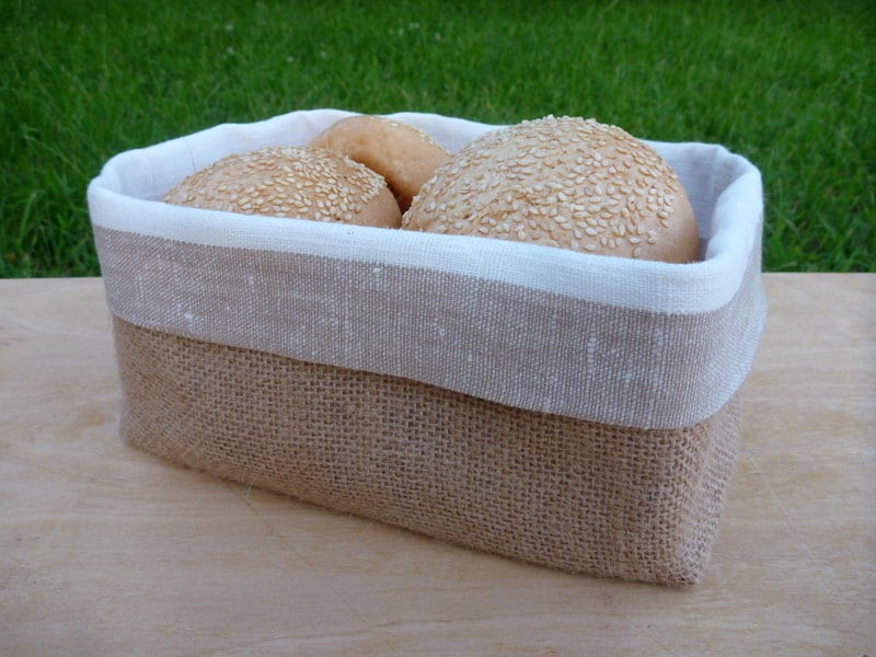 Linen bread basket fabric bread basket bread basket. by LinenTouch