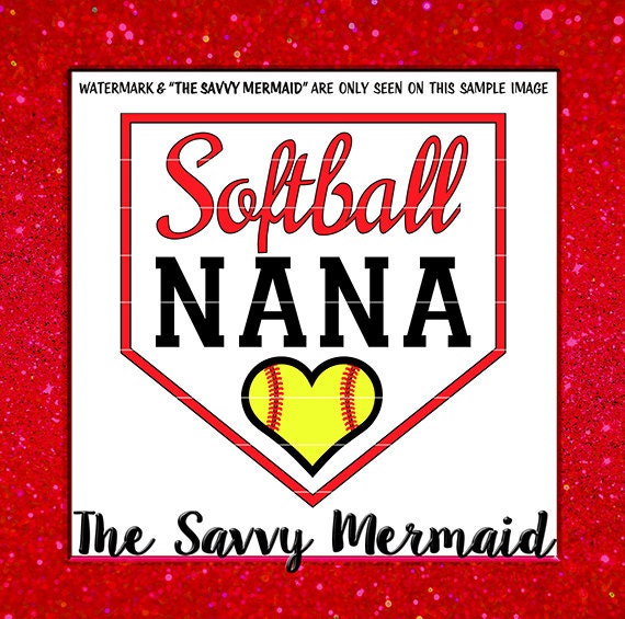 Download Softball NANA Svg Softball Heart SVG file by TheSavvyMermaid
