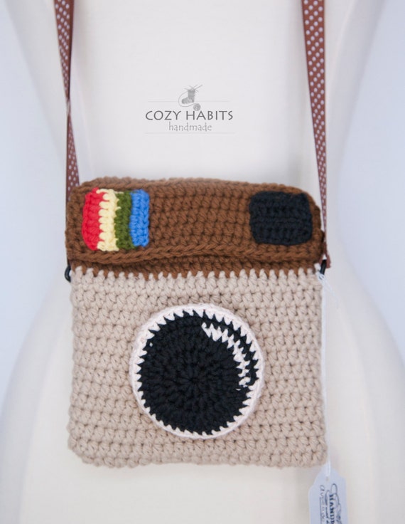 Crochet Camera Purse Crochet Bag/Purse with Adjustable Strap