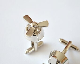 Silver Propeller Cufflinks, Cufflinks, Propeller, Cufflinks for men, Gift Mens, Airplane Cufflinks, Airplan, Aviation, gift for men, gifts