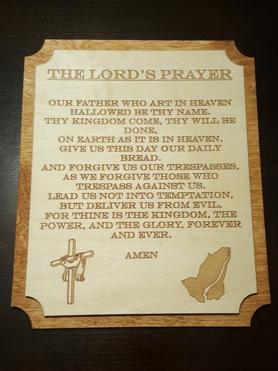 The Lord S Prayer Wall Plaque Solid Birch Wood 1 4 By