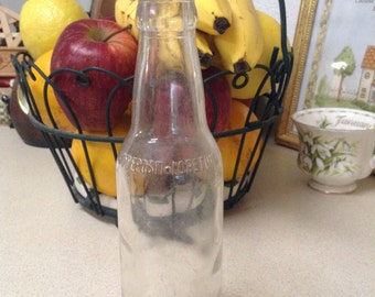 Vintage Soda Bottle Clear Glass Drink Bottle Retro 1960s