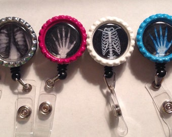 Xray ID Retractable Badge Holders Bones Anatomy Radiology