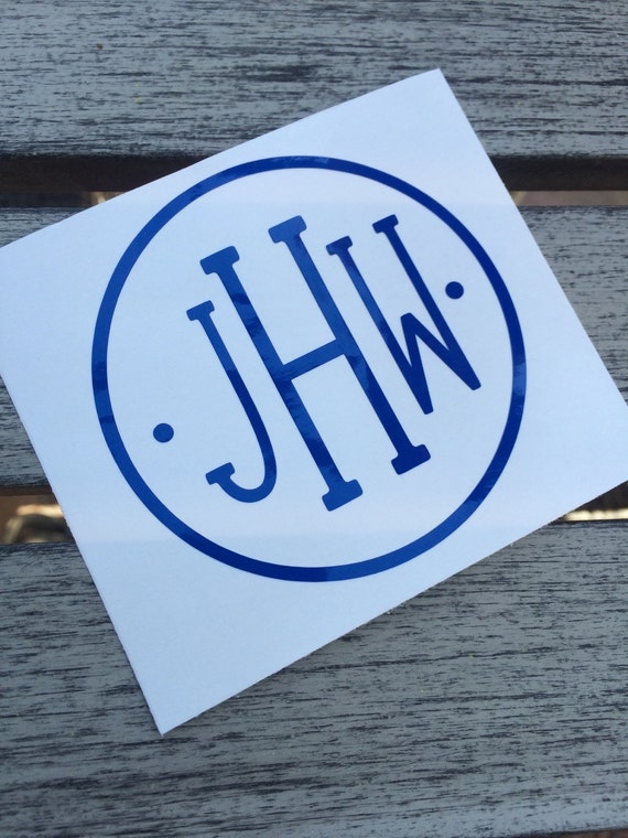 Circle Monogram Decal, YETI Monogram, Boy Monogram, Unisex Monogram, Masculine Monogram, Vinyl