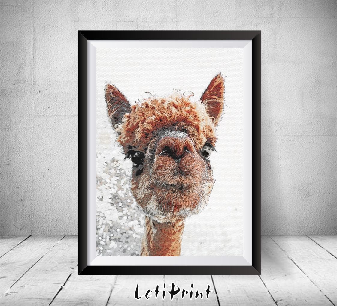 Alpaca Print Alpaca Art Print Alpaca Art Nursery Decor