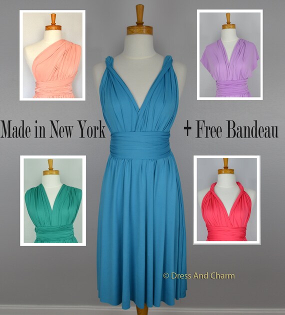 Turquois party dresses infinity dress by justDressAndCharm on Etsy