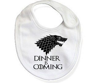 Game of Thrones Bib /Dinner is Coming Bib /Game of Thrones Inspired Bib / Baby Shower Gift / Newborn Baby Game of Thrones/ Newborn Baby Bib