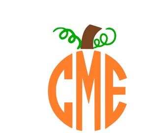 Pumpkin stem monogram SVG instant download design for cricut or silhouette