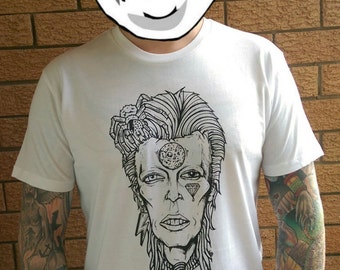 David Bowie T-Shirt, Ziggy Stardust, Glam Rock Artist, Band Music Shirt, Alternative Clothing, Men's Women's Fashion, Spunk Valley Australia