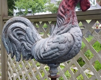 Antique French Rooster - Antique French Garden Zinc Rooster Weathervane