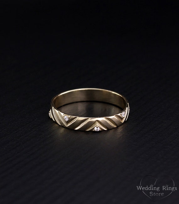 Dainty 9k Rose Gold Wedding Band for Women