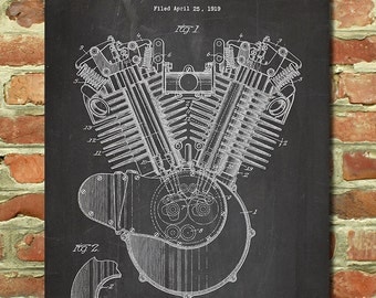 Harley Davidson Motorcycle Poster Motorcycle Decor Harley Art Motorcycle Nursery Harley Decor Father Motorcycle Gift for Mechanic Gift P155