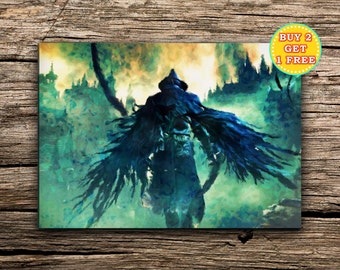 Bloodborne Watercolor Poster, Bloodborne Wall Art, Bloodborne Wall Decor