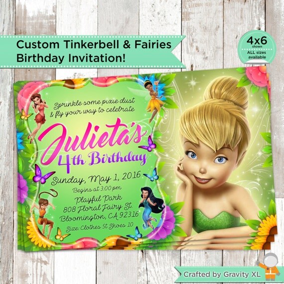 Personalized Tinkerbell Invitations 3