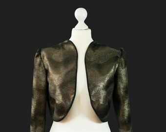 Elegant victorian black bolero vintage pattern size 8/10 (US)