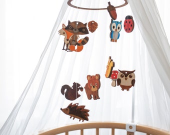 Baby mobile Nursery decor Baby mobile woodland Crib mobile Forest baby mobile Forest animals décor Forest nursery mobile Nursery mobile