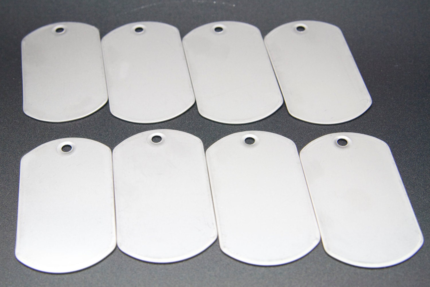 50 pcs Blank Dog Tags Stainless Steel Military Spec Shiny