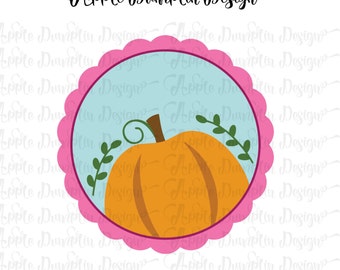 Scalloped Circle Frame Pumpkin SVG, DXF, PNG Cut Files for Cricut, Silhouette Cameo, Vector Cut Files Fall Svg, Thanksgiving Svg, Pumpkin