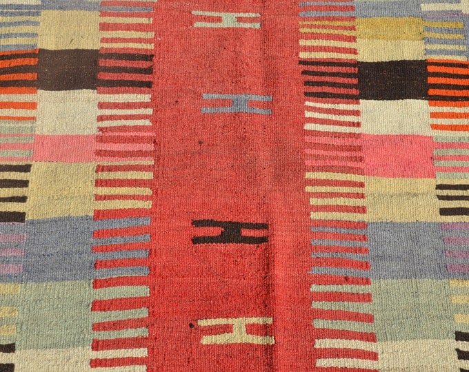 CHRISTMAS SALE %7 Mihrab motif and hand woven turkish anatolian kilim rug bohemian rug floor rug