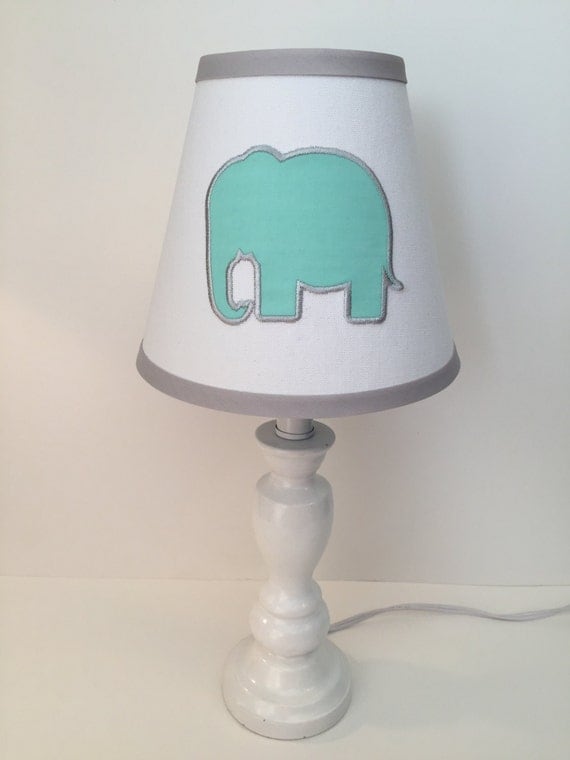 Applique Elephant Nursery Lamp Shade other colors available