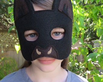 Black Bat Mask - Halloween Mask - Bat Costume Accessory - Animal Mask - Child