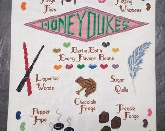 HONEYDUKES Candy Sampler Cross Stitch - Harry Potter Pattern Only