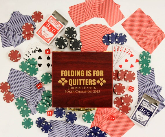 Personalized Poker Set Custom Poker Set by stampoutonline on Etsy